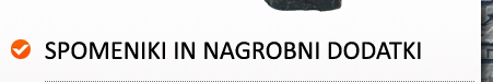 Spomeniki in nagrobni dodatki